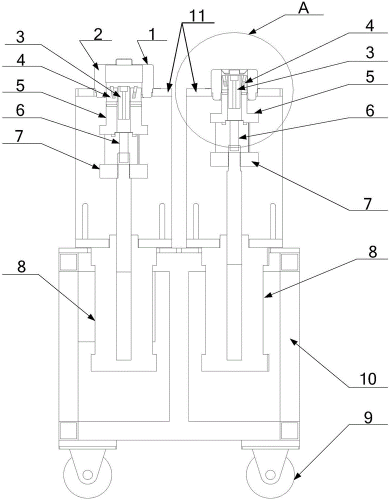 Separating device for motor end covers and stators