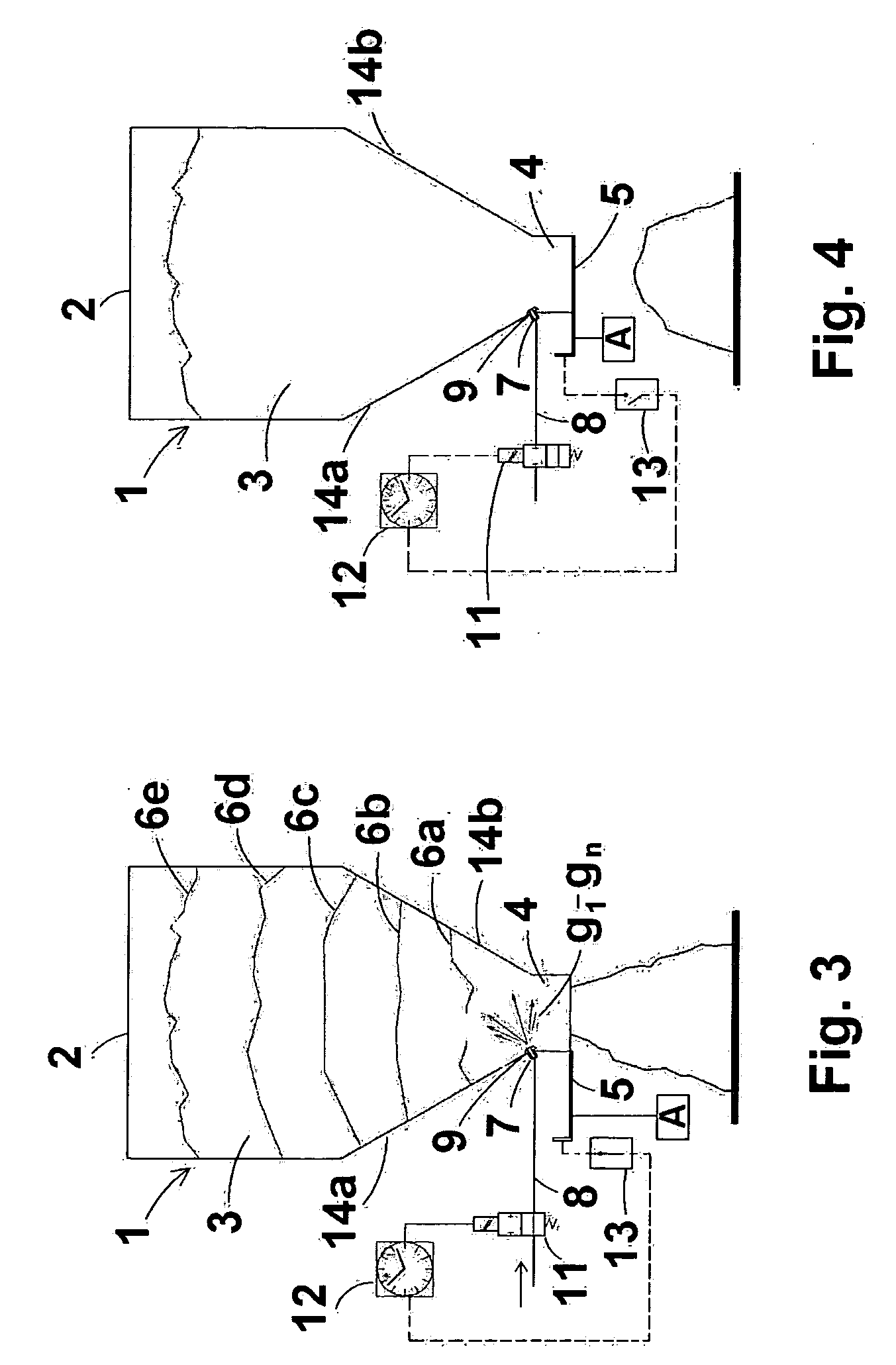 Fluidification device for granular material