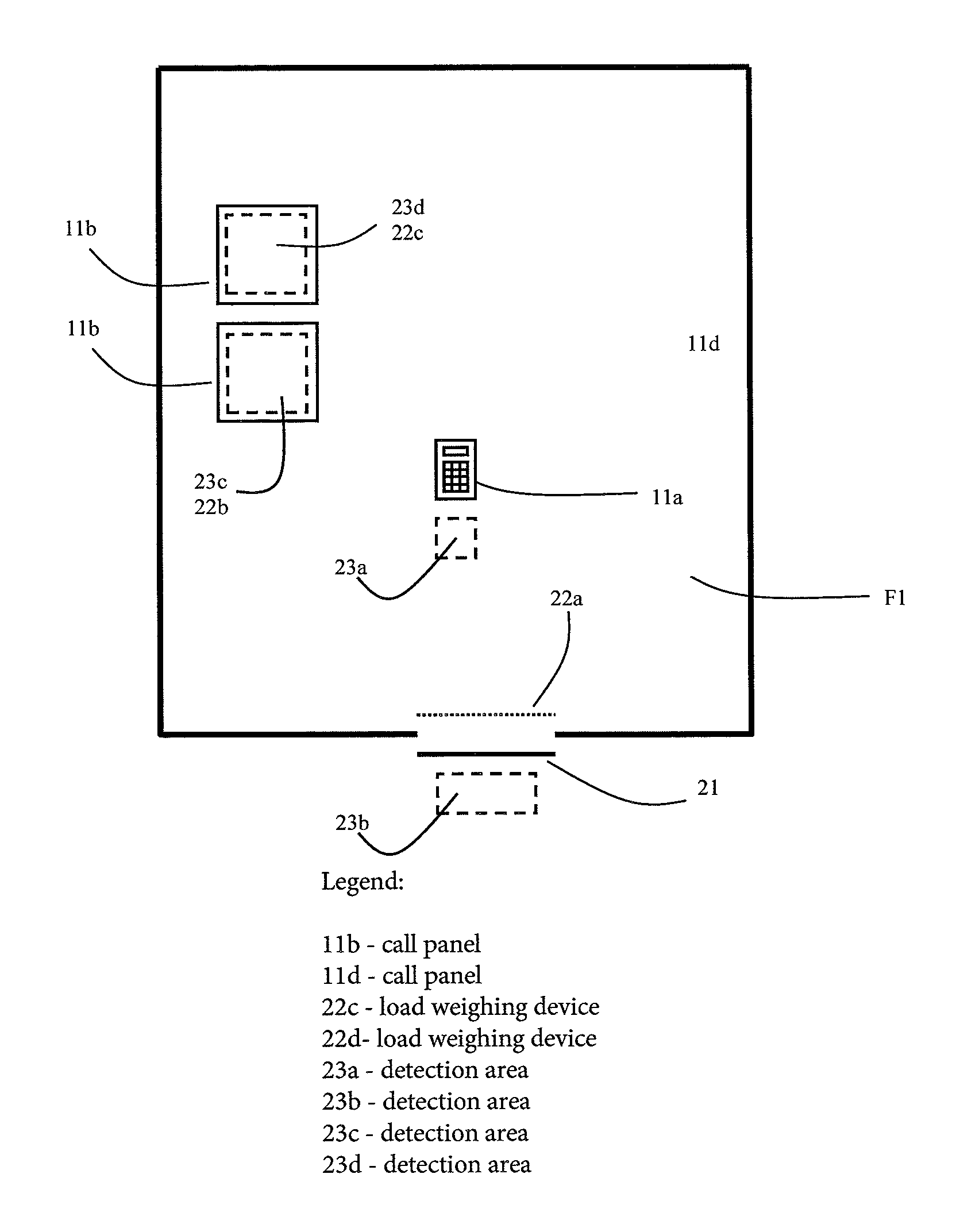 Conveying system having a detection area