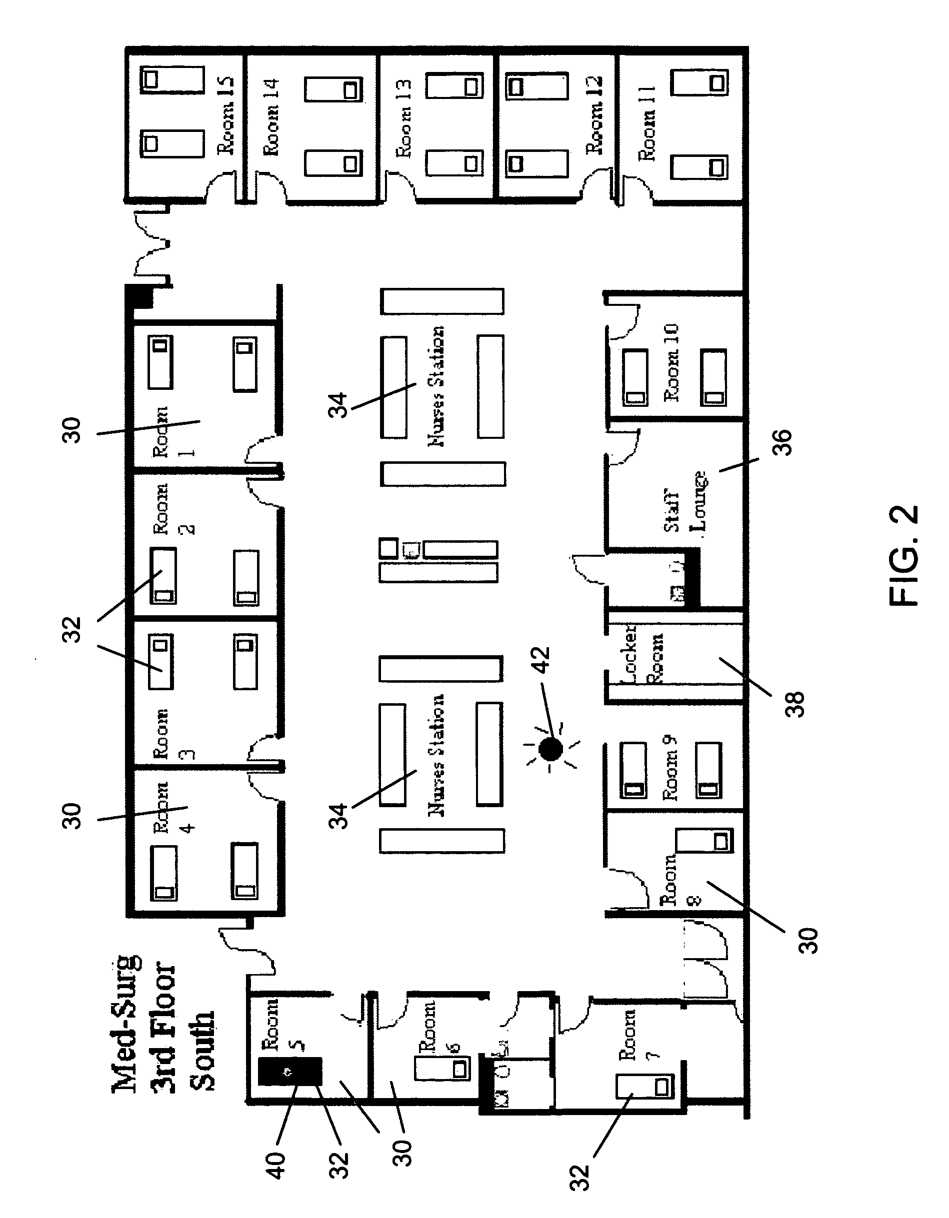 System and method for managing and tracking the location of patients and health care facility resources in a health care facility