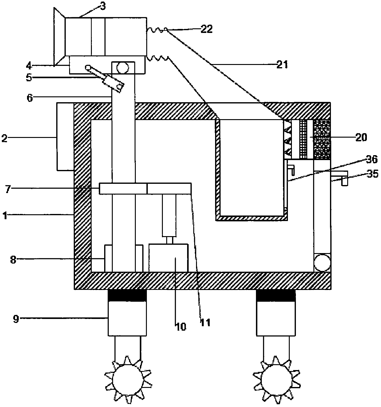 Ventilation device suitable for complex environment and used for removing dust