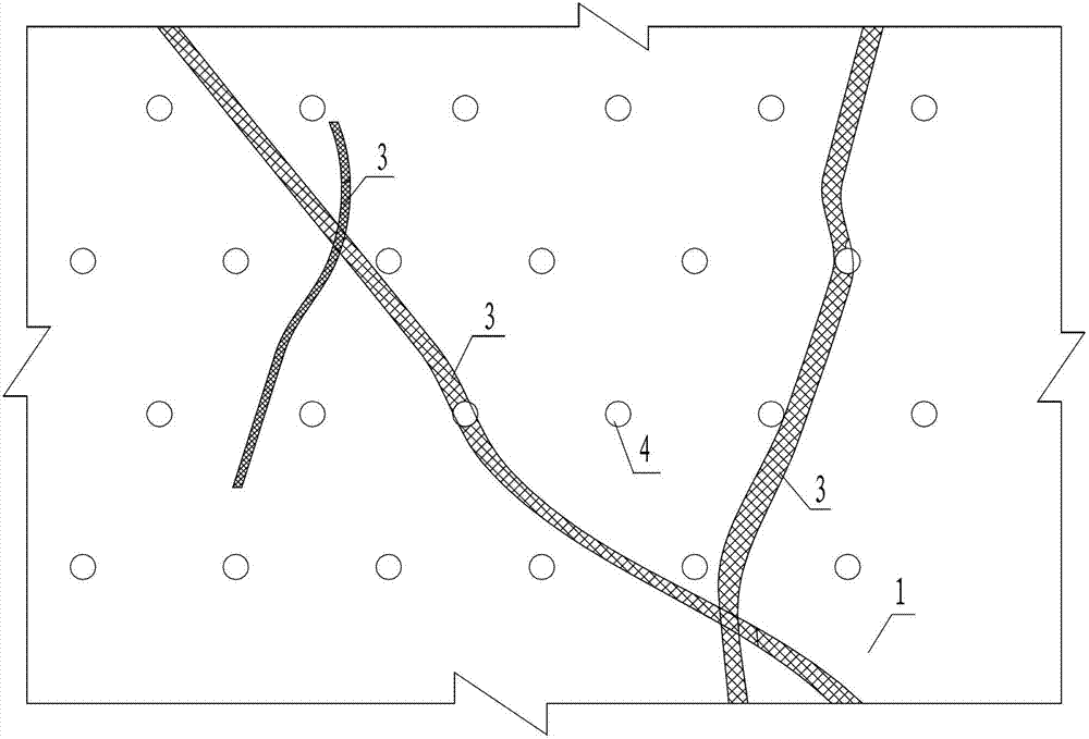Method for coating and sealing fracture of bed rock in uncovered heavy consolidation grouting