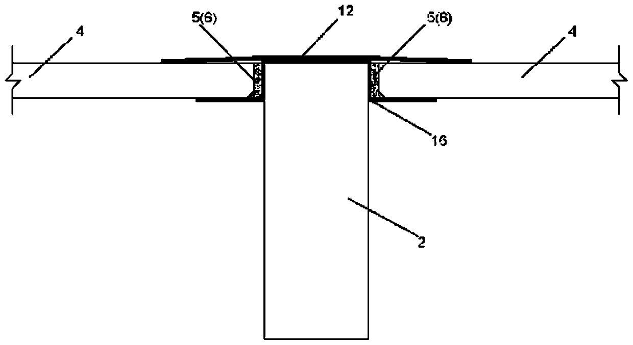 FRP sheet connecting structure of prefabricated concrete beam and slab system and method