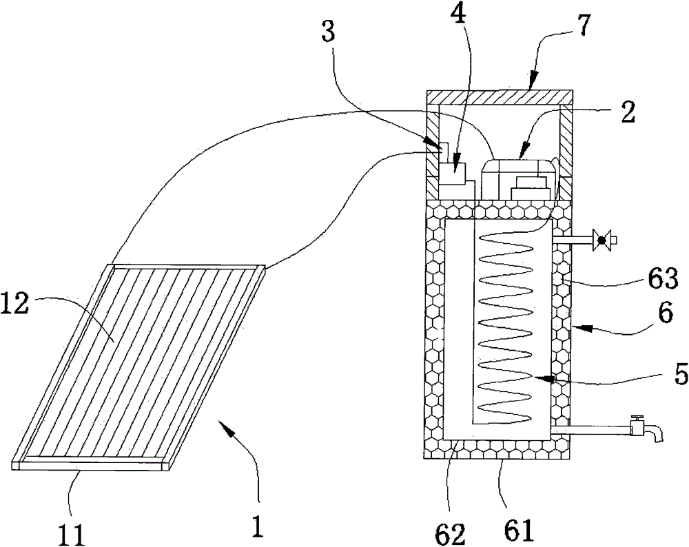 Novel all-weather flat-plate solar water heater and water heating method thereof