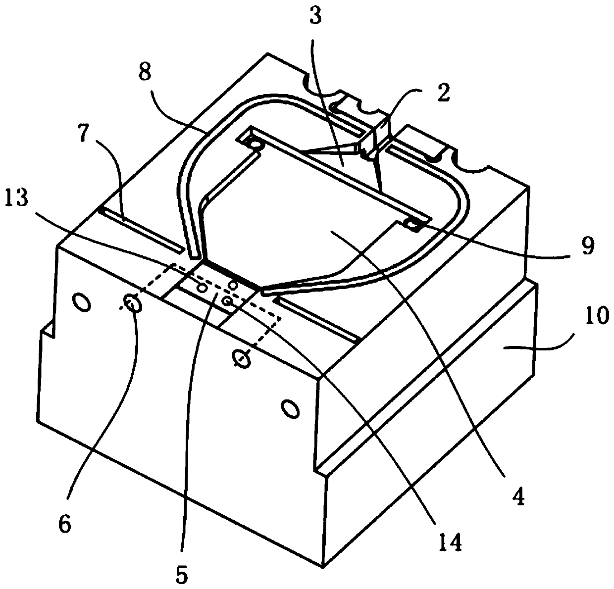 Injection molding die for die scale collection, die scale collecting system and die scale collecting method