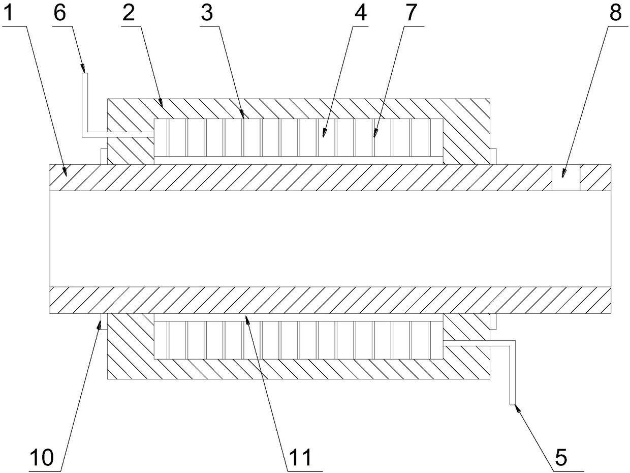 Cooling type die-casting machine charging barrel assembly