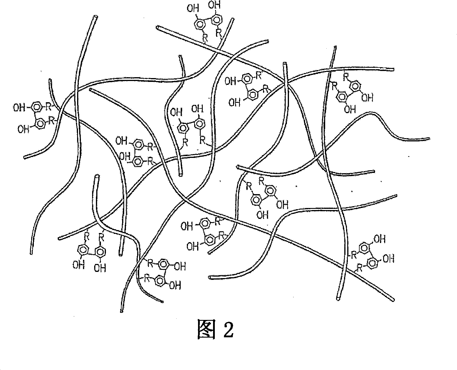 Hydroxyphenyl cross-linked macromolecular network and applications thereof