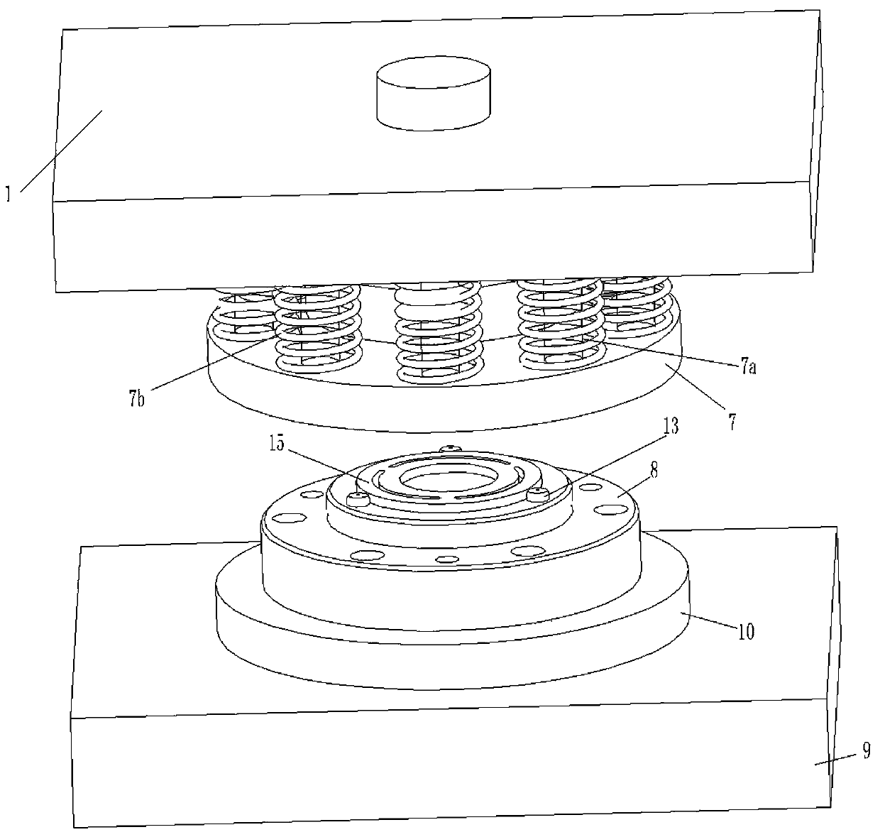 Device for punching and cutting sucking disc part of electromagnetic clutch