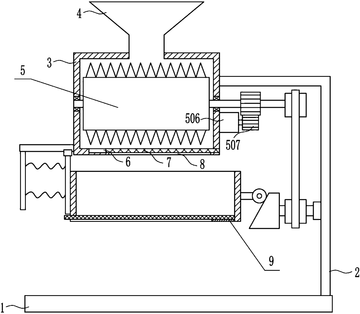 Chemical pigment crushing device