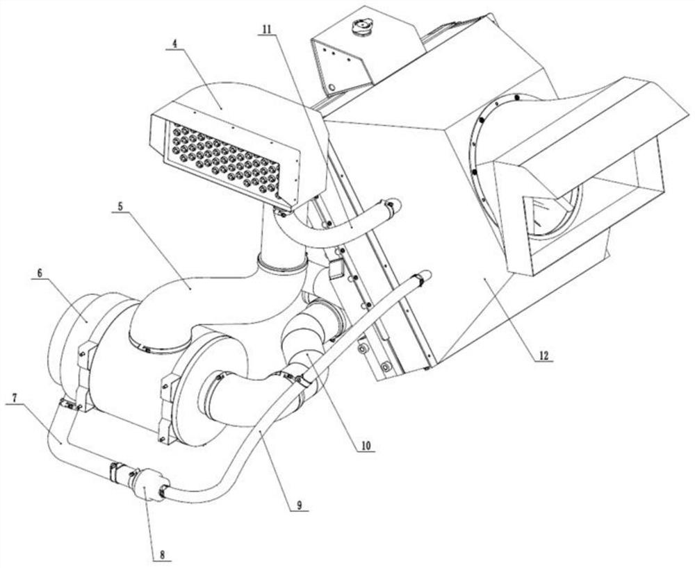 Air intake system for double tracked all-terrain armored vehicle