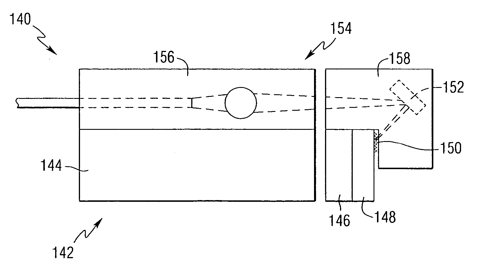 Head with optical bench for use in data storage devices