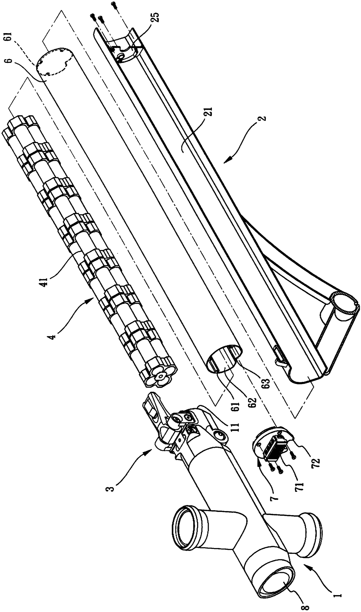 Bicycle pipe support capable of accommodating battery and being bent