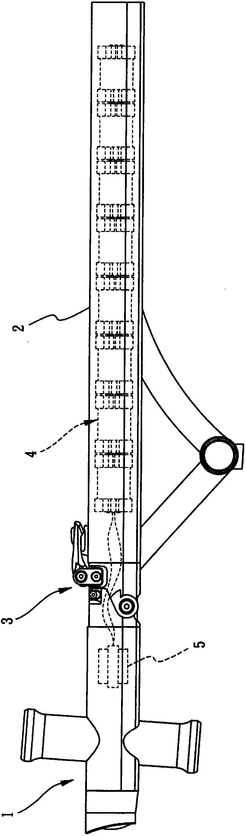 Bicycle pipe support capable of accommodating battery and being bent