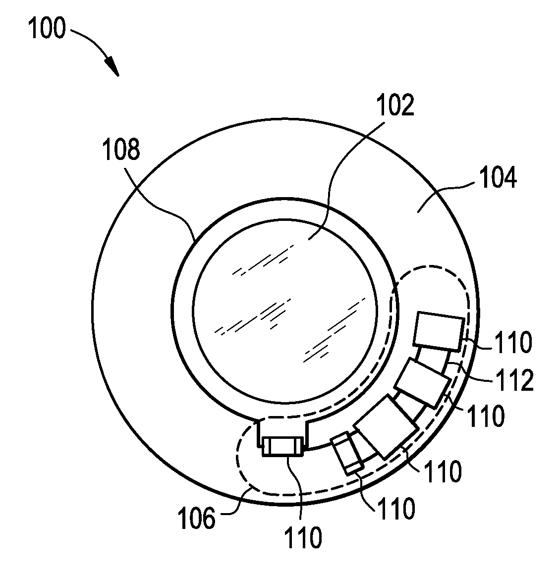 Ophthalmic lens assembly having an integrated antenna structure