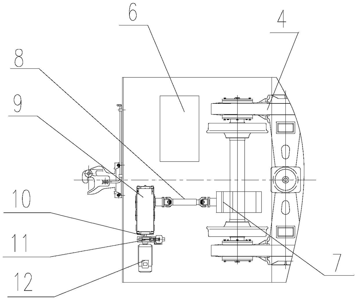 Self-propelled bogie structure rail vehicle