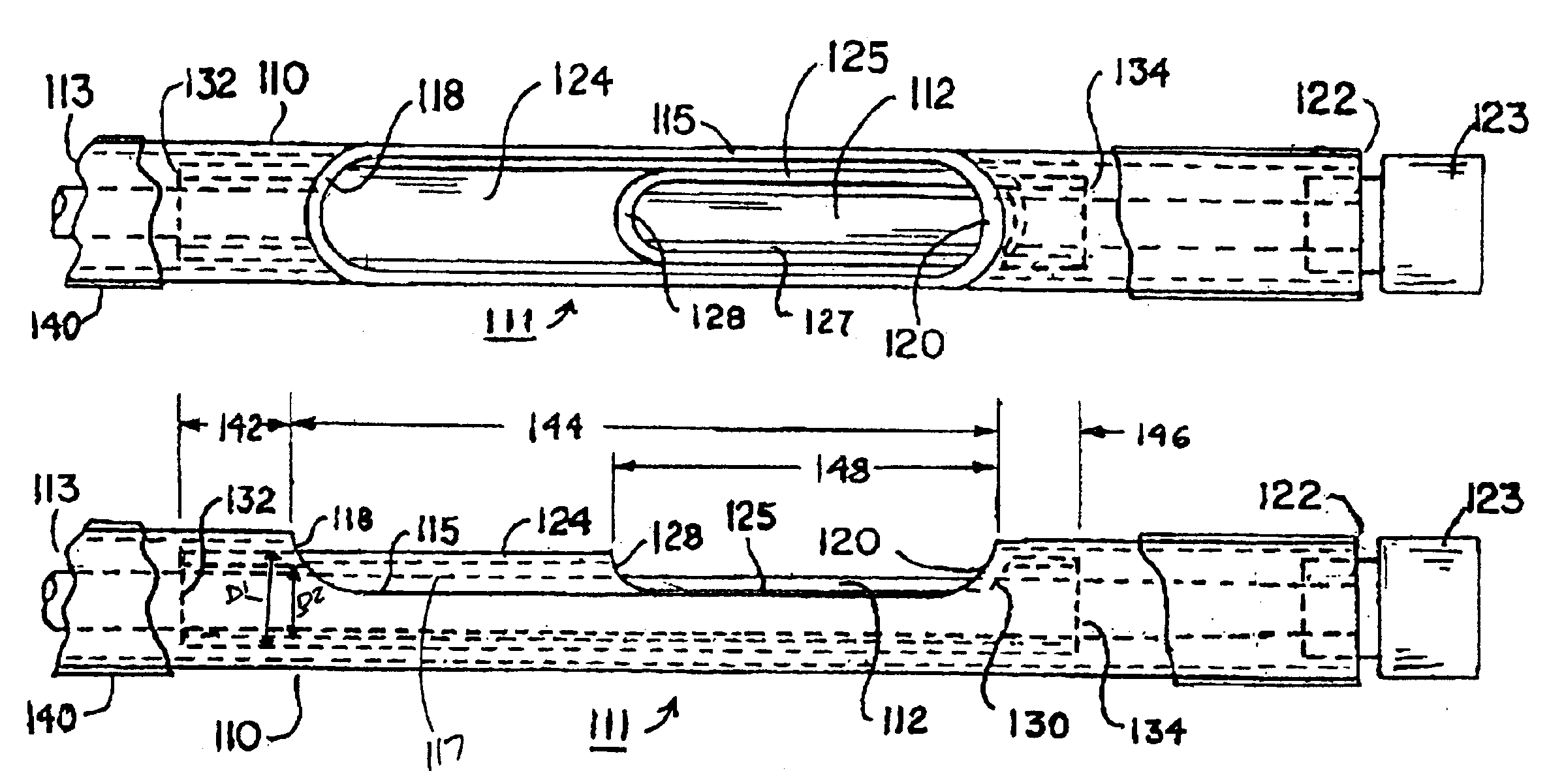 Steerable medical device having means for imparting curves in the device and in elongated implantable medical instruments