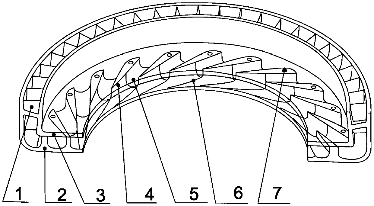 Vane type diffuser with horseshoe-shaped diffuser channels