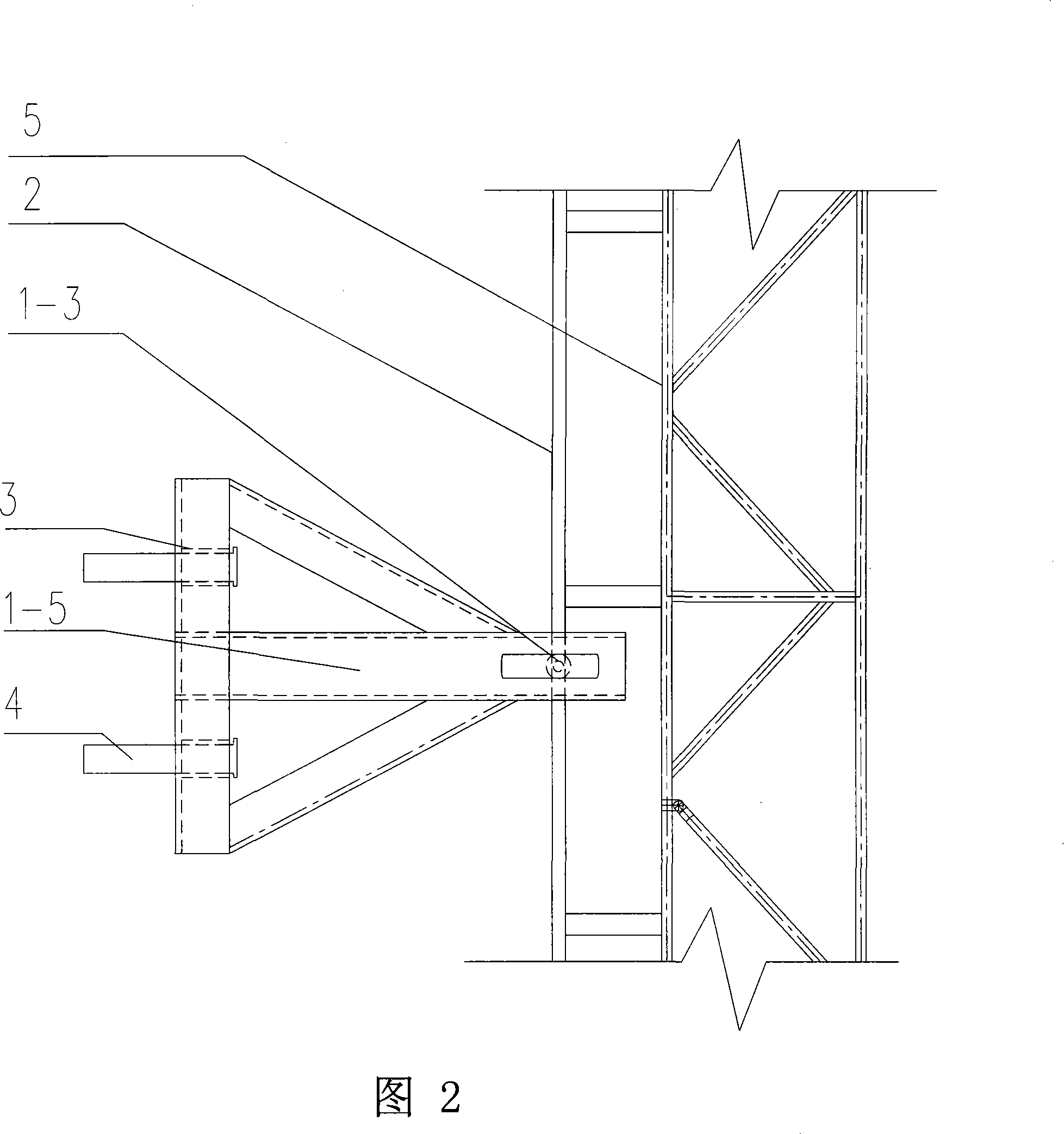 Attached lifting scaffold trolley type inclining-proof device and method of use thereof