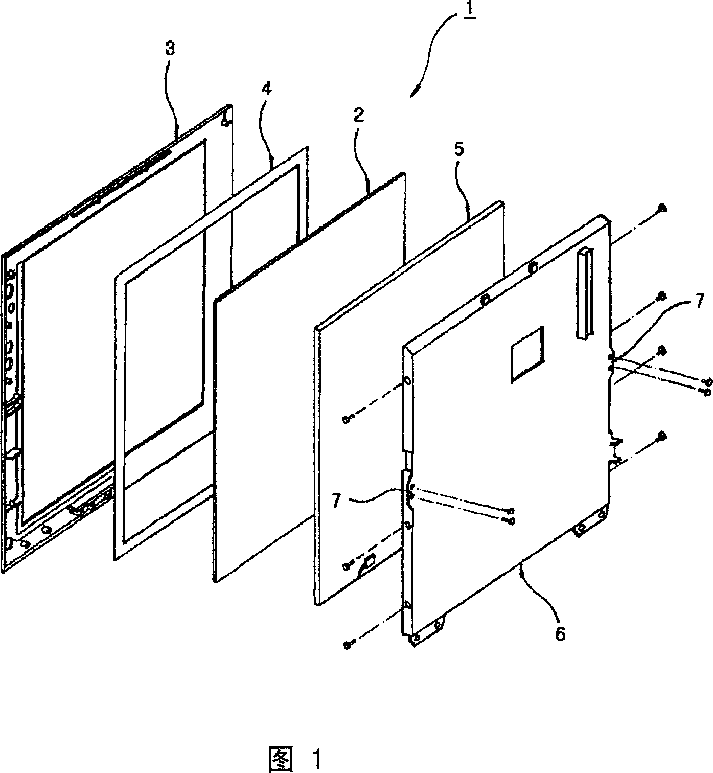 Touch screen fastening device for liquid crystal display device