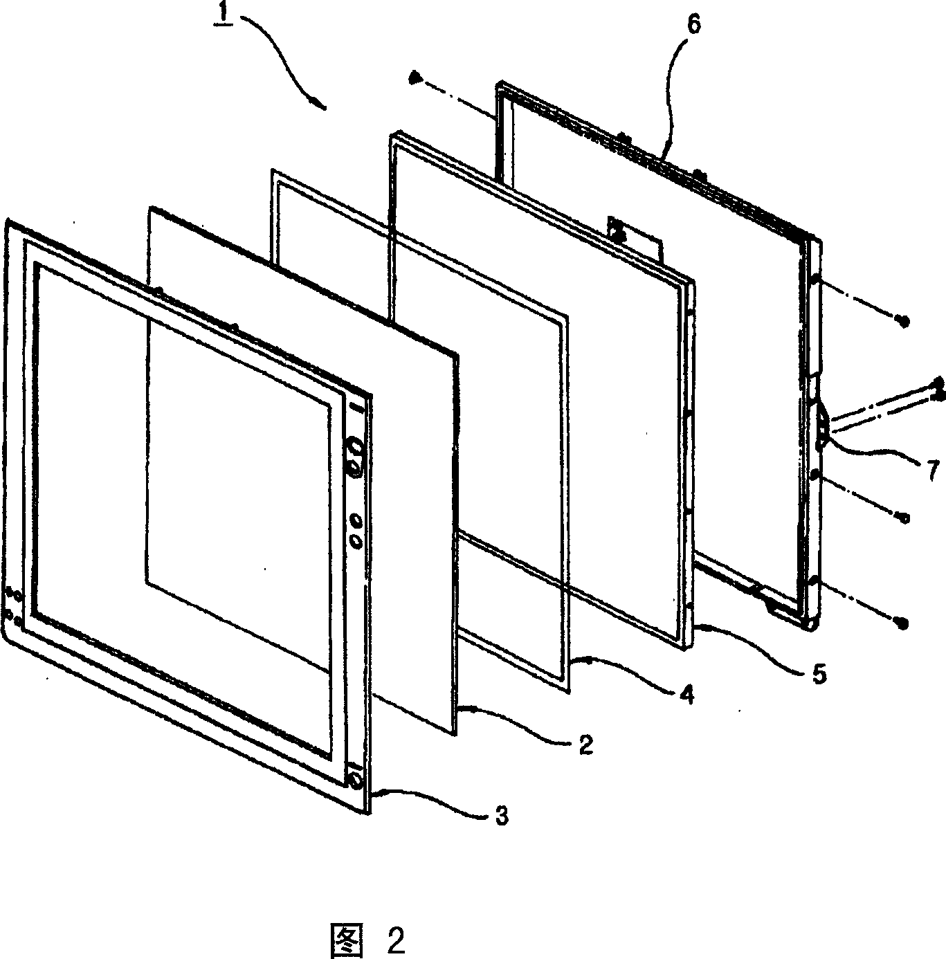 Touch screen fastening device for liquid crystal display device
