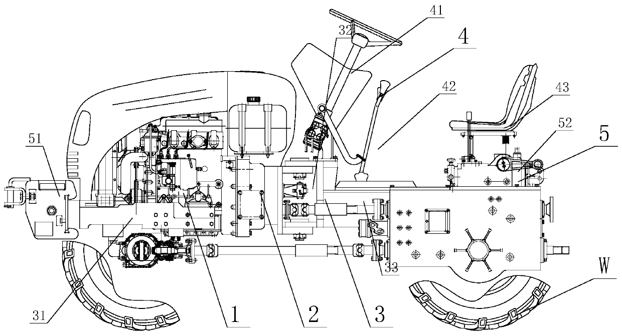 Tractor and power transfer device