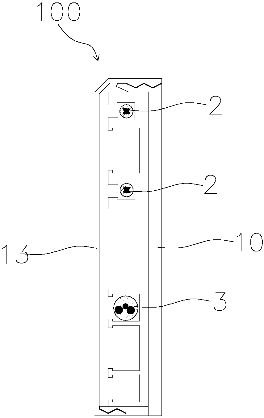 Skirting line system integrated with weak electric wires, and wall plate with system