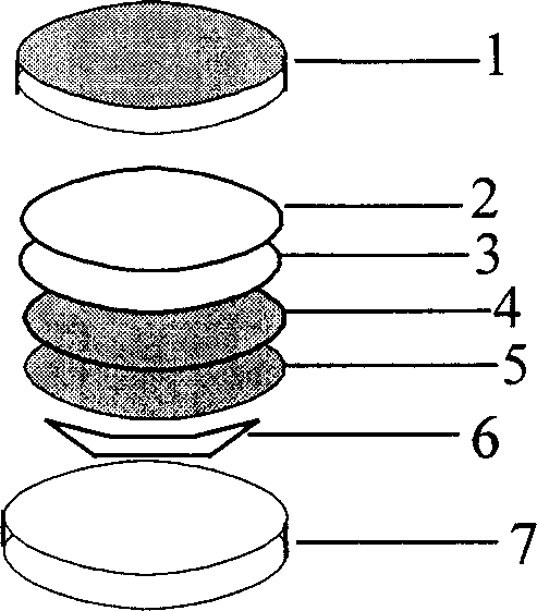 Lithium/polyparrole secondary button cell and its preparation method