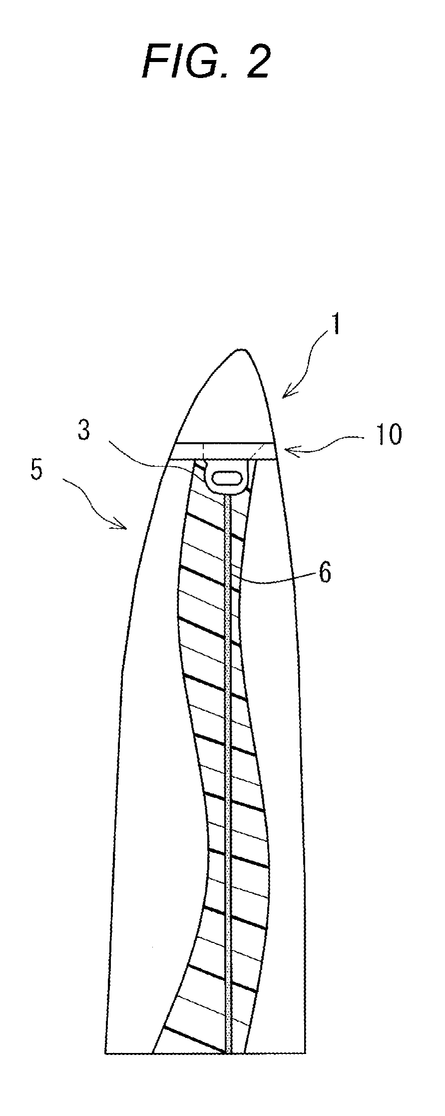 Lightning protection structure of blade for wind power generation