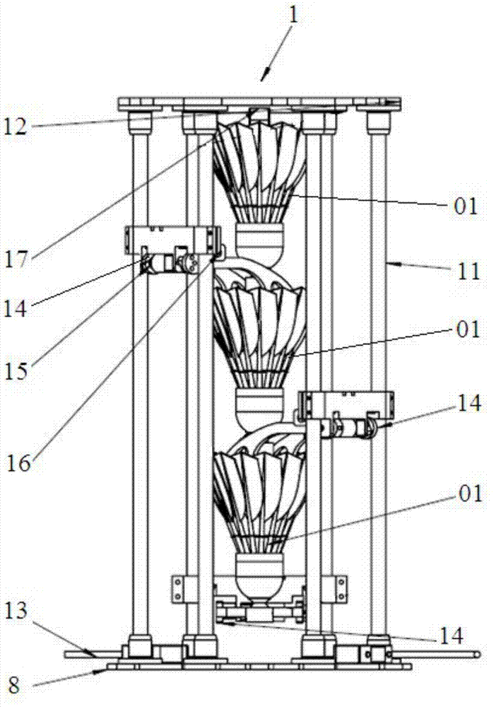 A stacked ball-dropping device and a ball-serving mechanism capable of carrying multiple shuttlecocks
