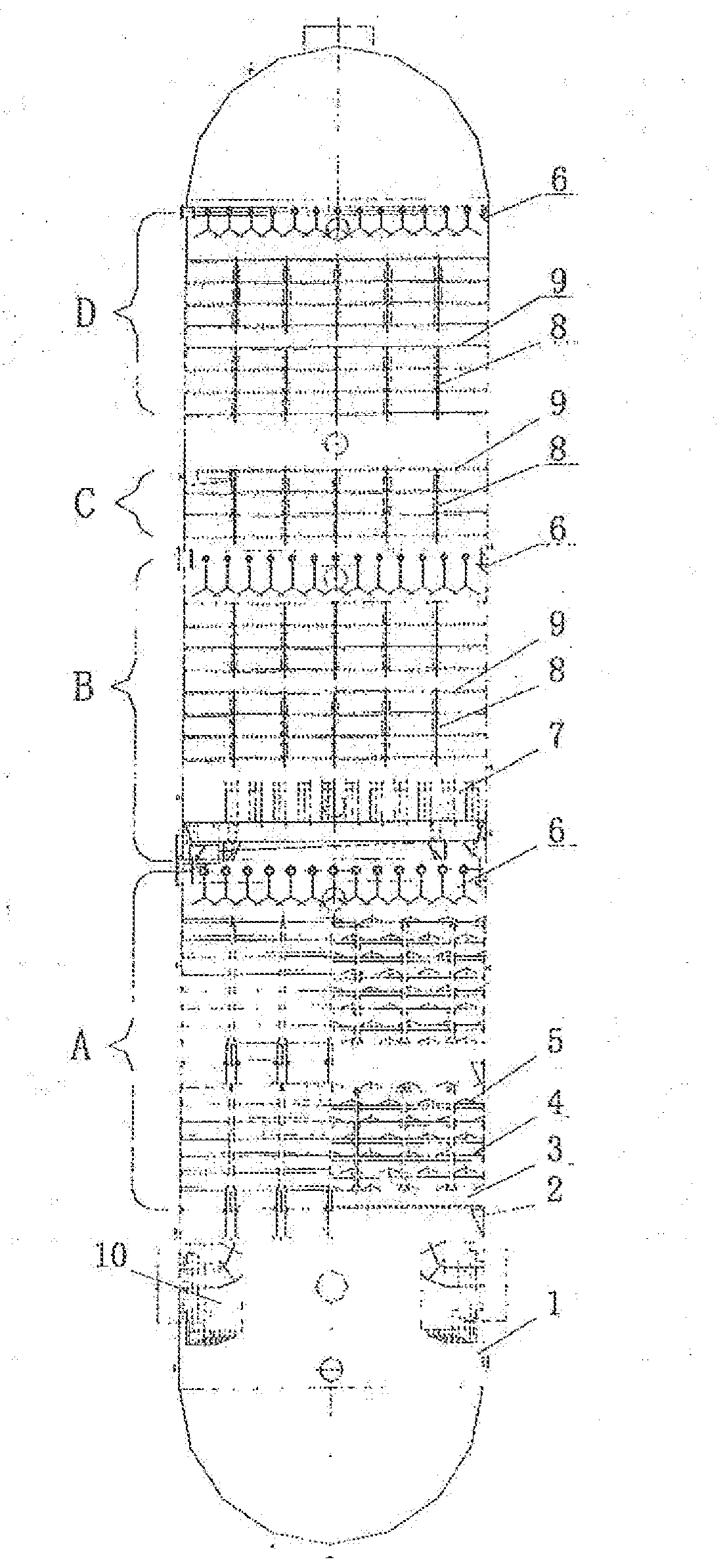 Dual-flow-baffle compound gasoline fractionator of ethylene unit