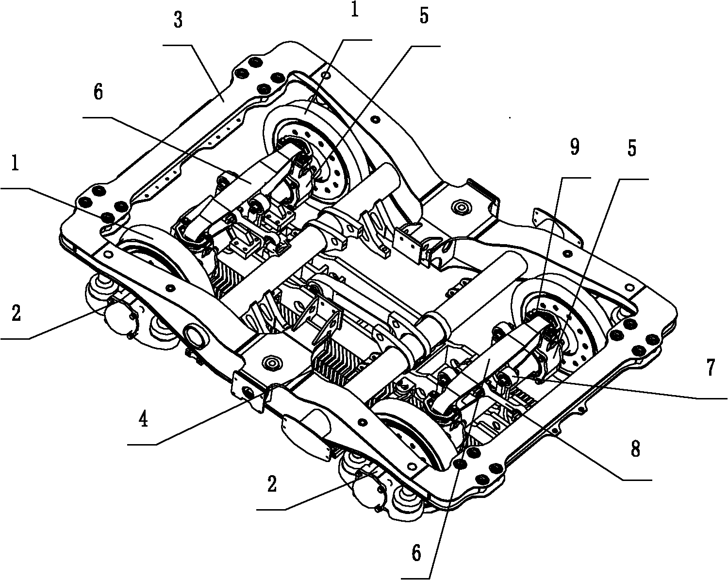 Railway vehicle linear motor bogie and manufacturing method thereof