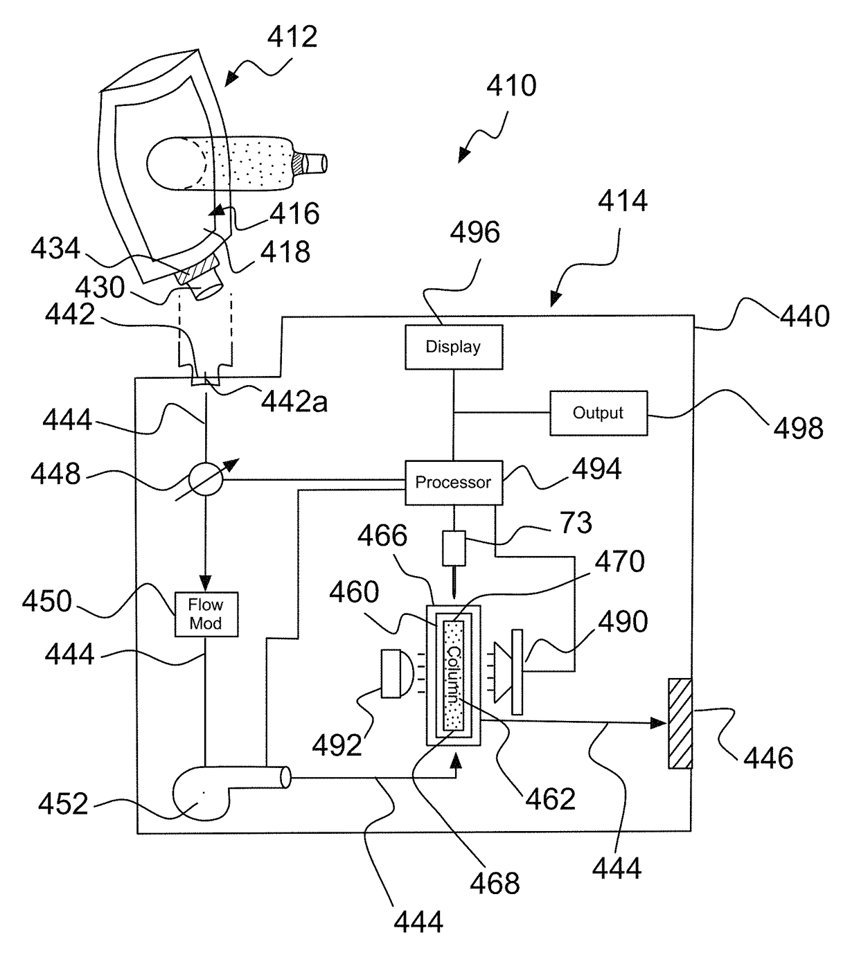 Method and apparatus for rapid quantification of an analyte in breath