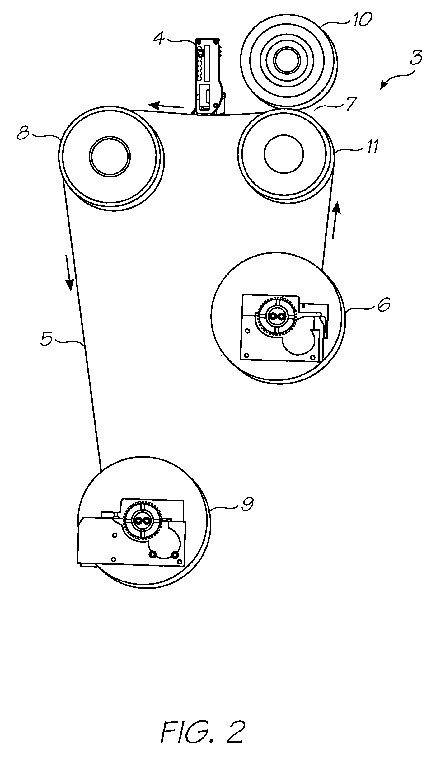 Method of printing with facile removal of print media roll from take-up spool