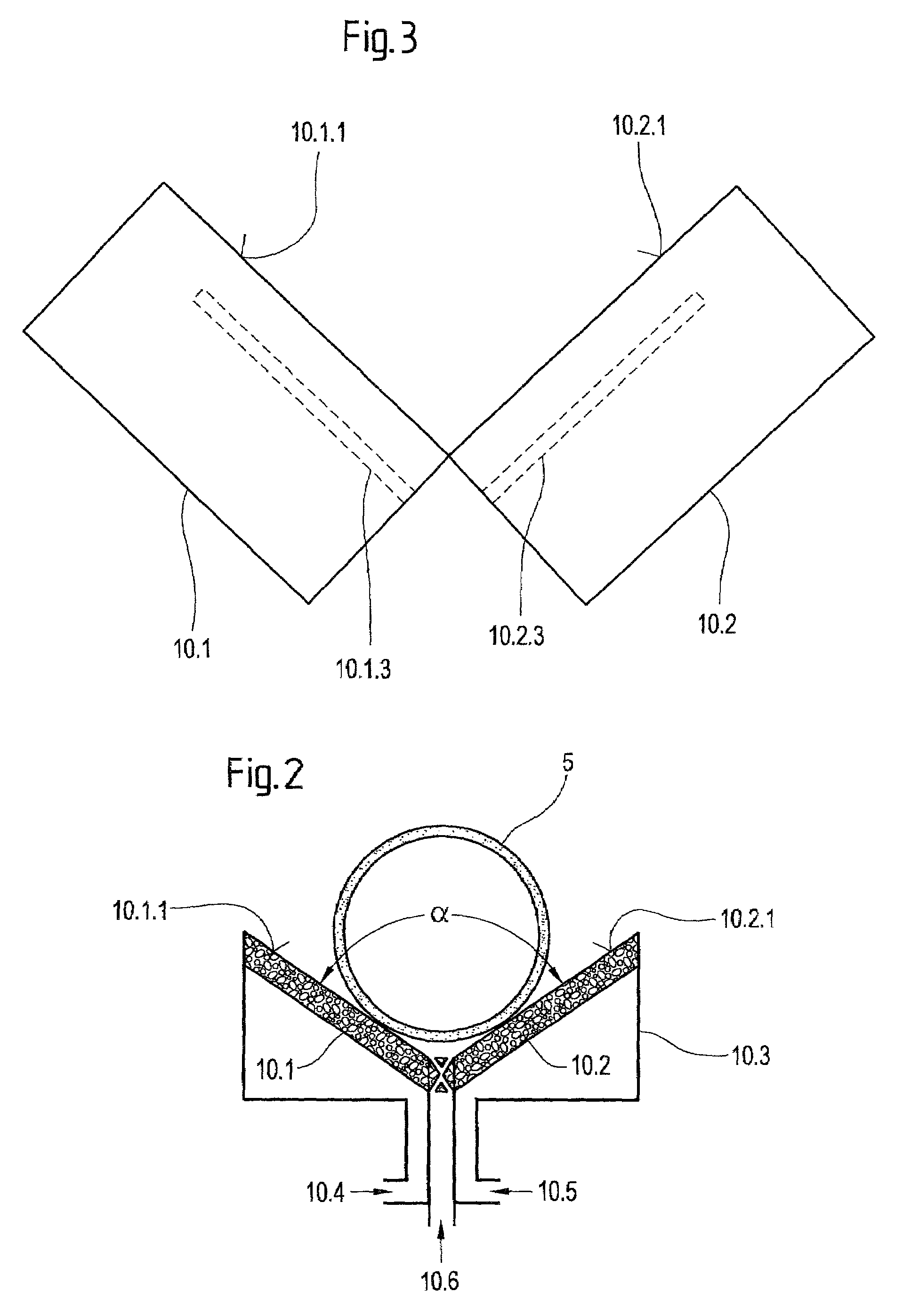 Device for supporting a horizontal guided glass strand