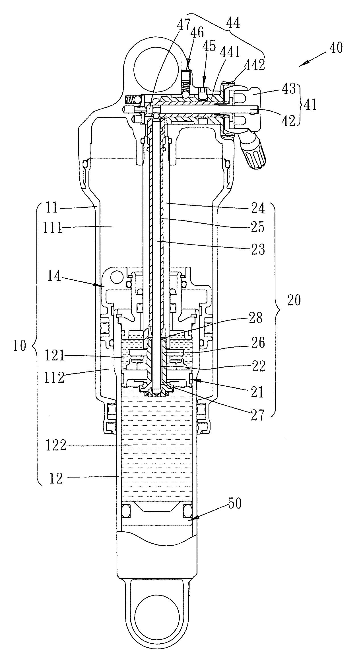 Co-axial adjustable damping assembly