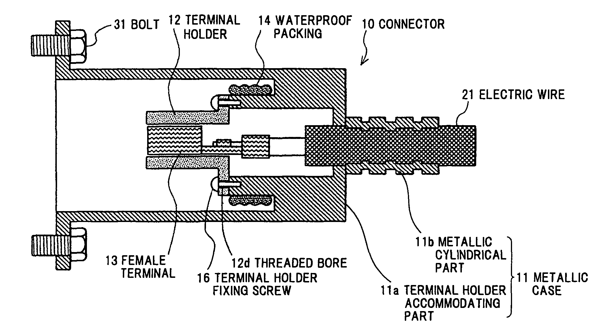 Cable fixing method and cable connecting part