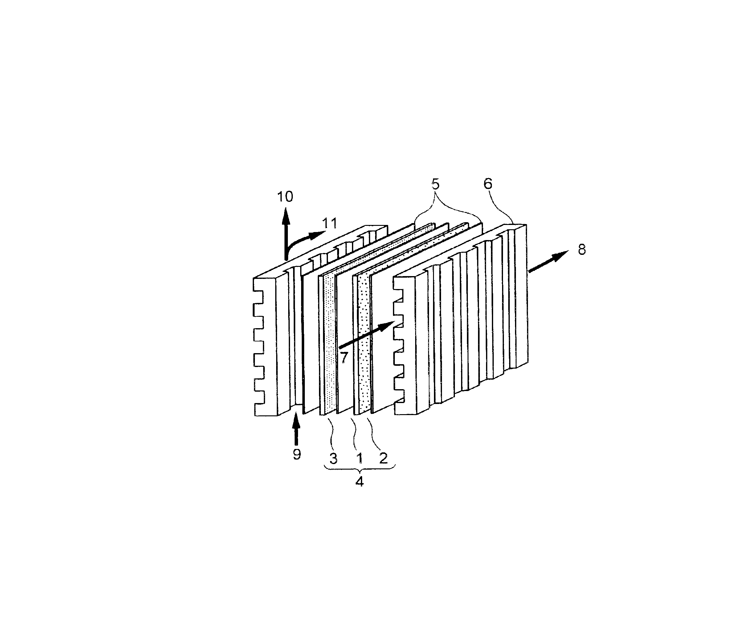 Solid polyelectrolyte, assembly of membrane and electrodes, and fuel cell