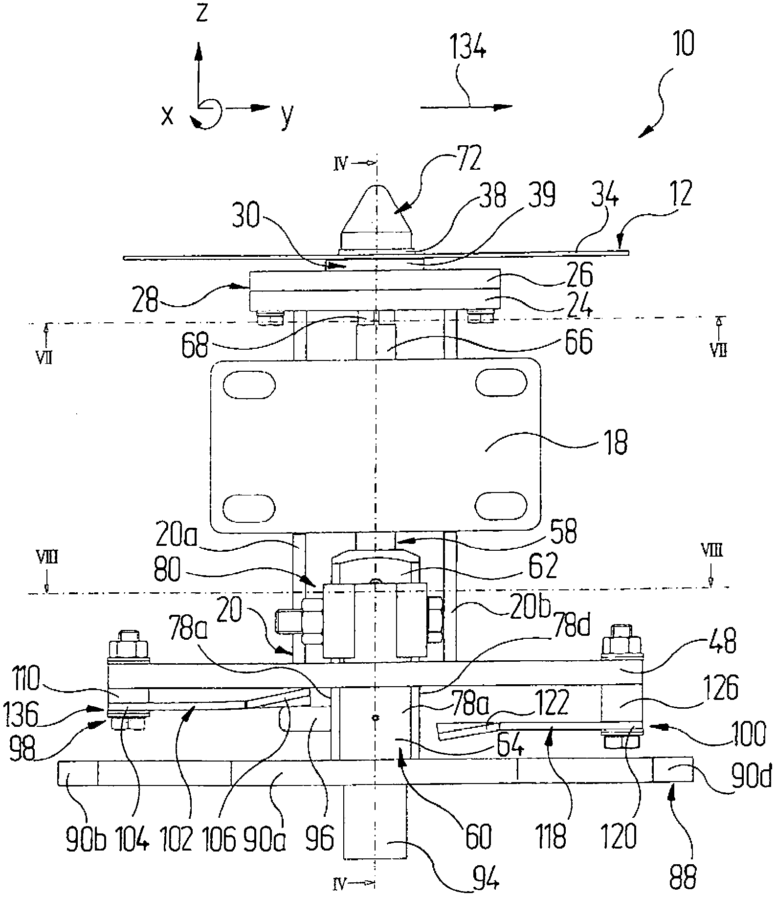 Locking device for fastening an article to a supporting structure, and skid having such a device