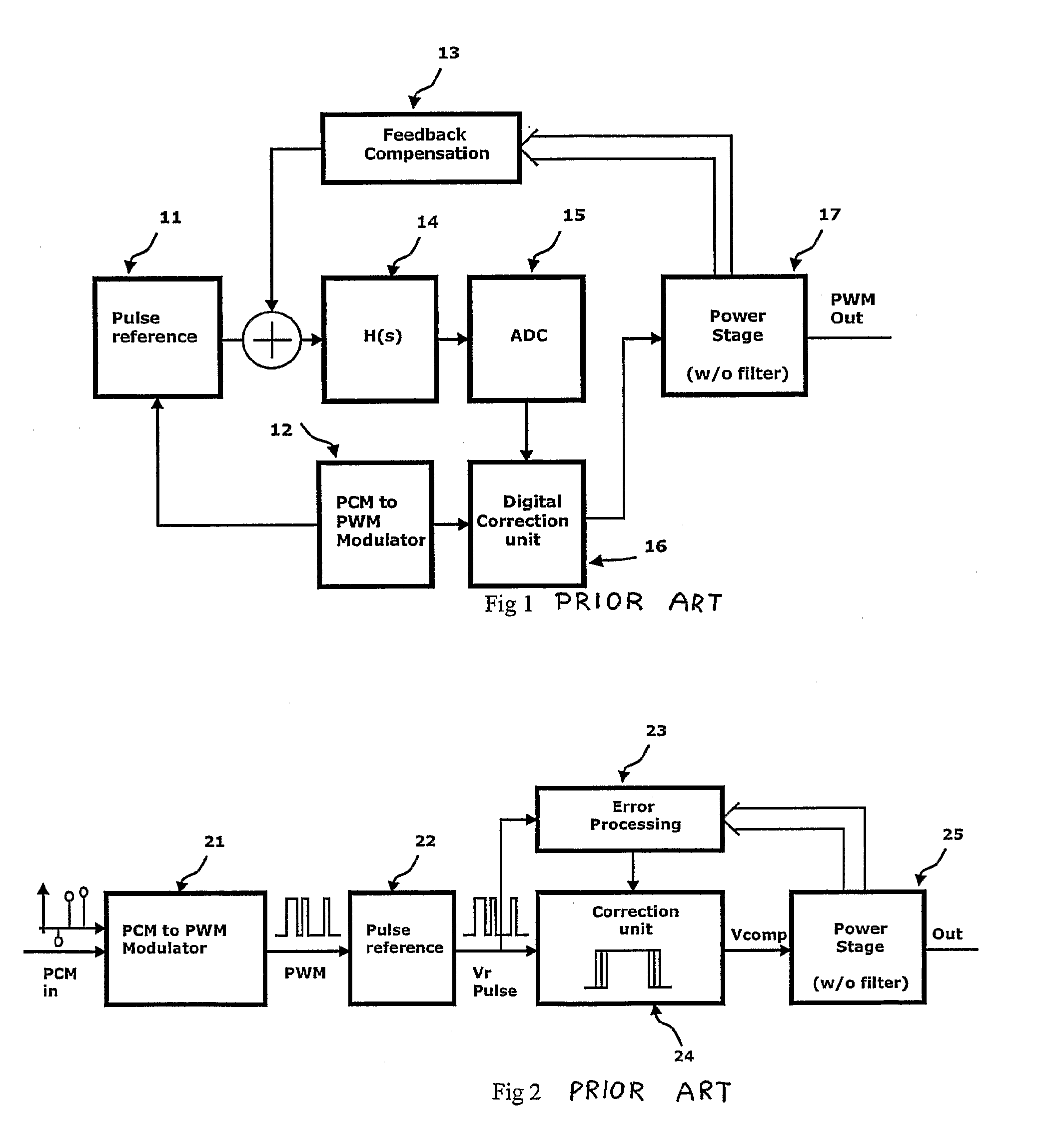 Error correction system for a class-d power stage