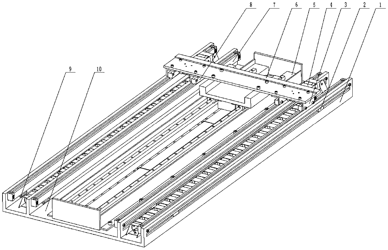 A grating ruler reliability test bench and a reliability test method based on load spectrum