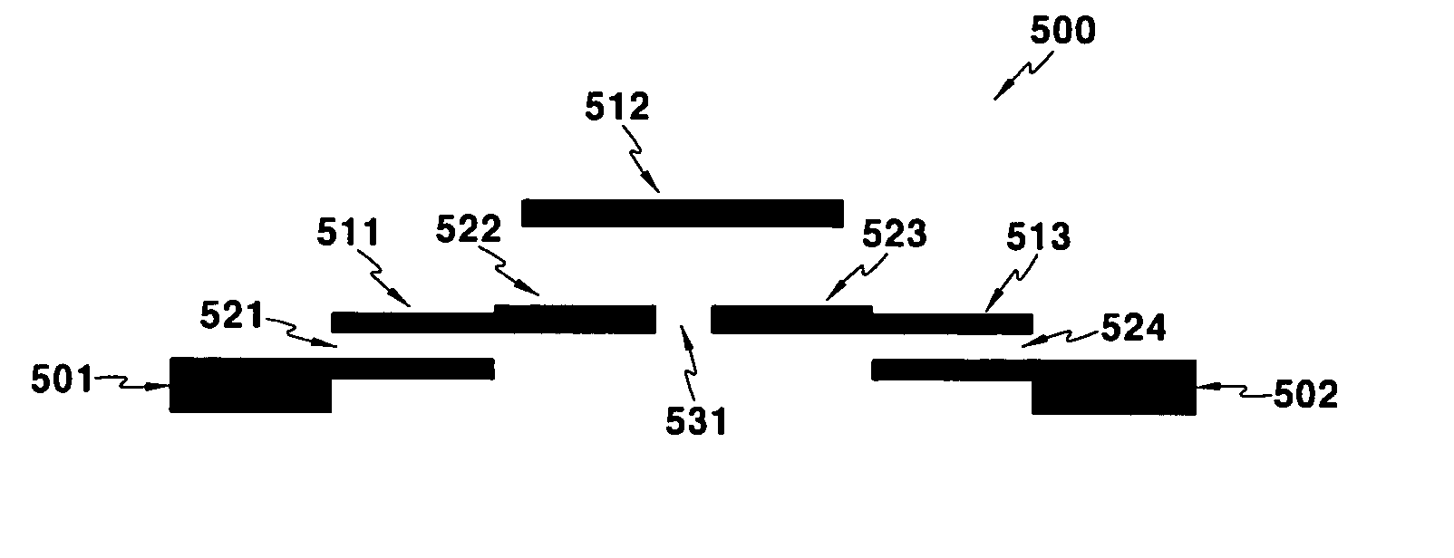 Microstrip cross-coupled bandpass filter with asymmetric frequency characteristic