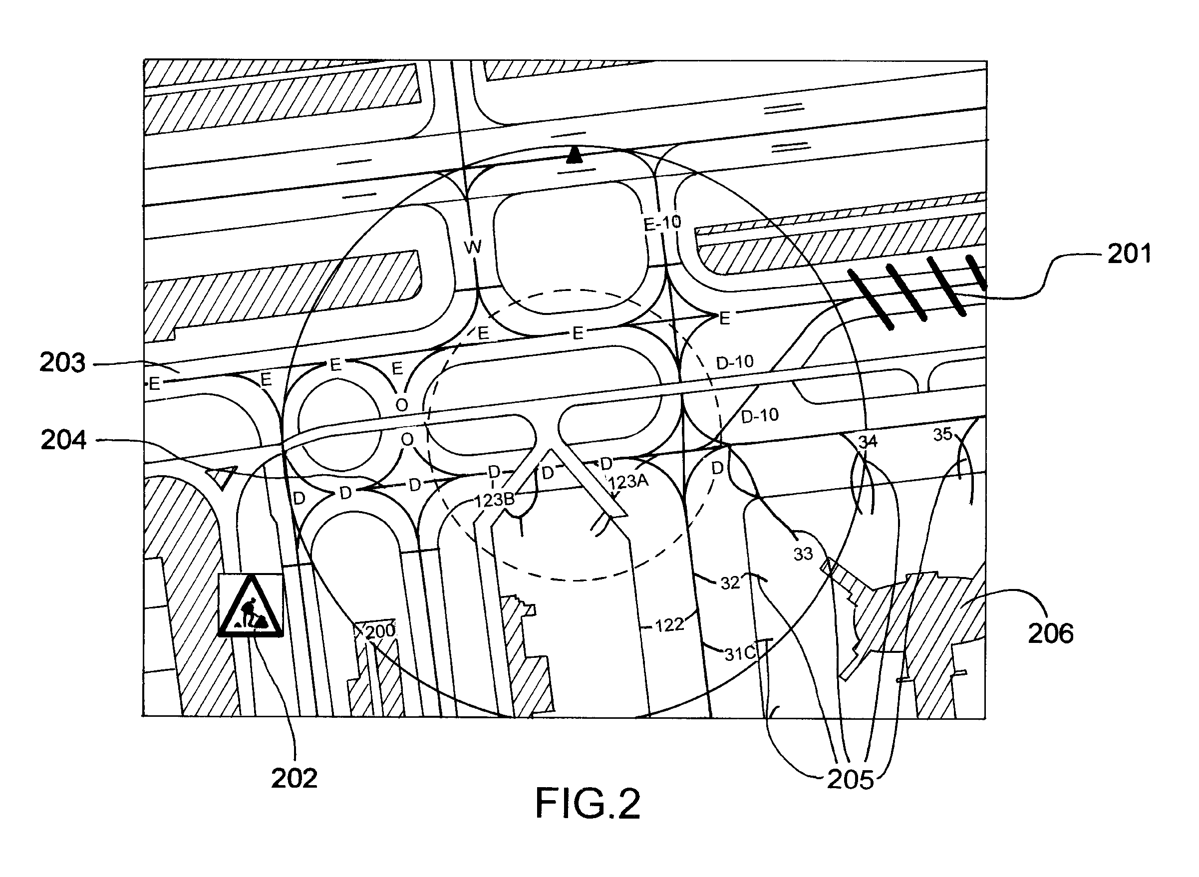 Device for assisting in the navigation of an aircraft in an airport zone