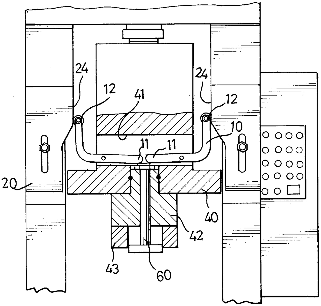 Material part quick demolding structure of anchor chain transverse stop punch