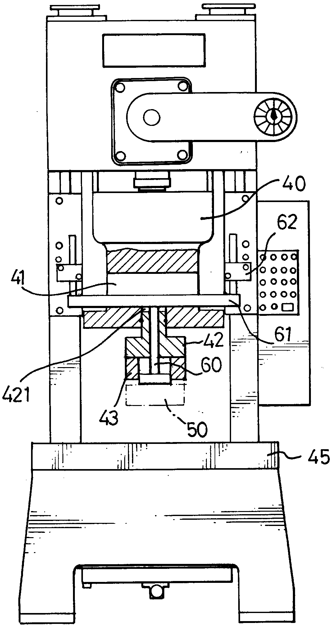 Material part quick demolding structure of anchor chain transverse stop punch