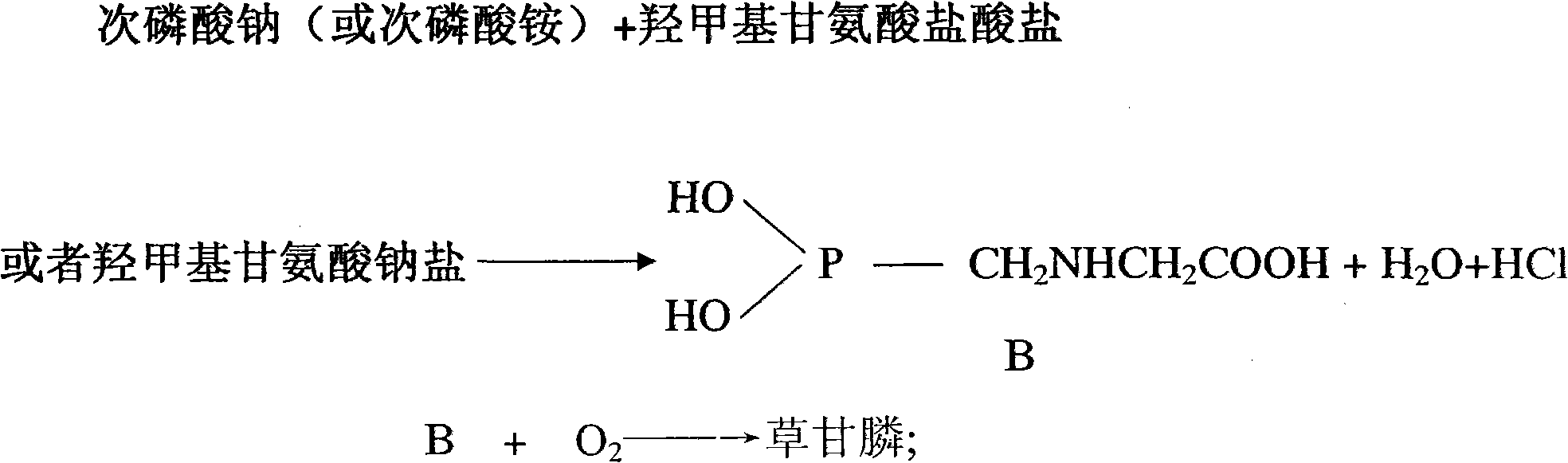 Application of phosphine or hypophosphite or phosphate in preparation of glyphosate