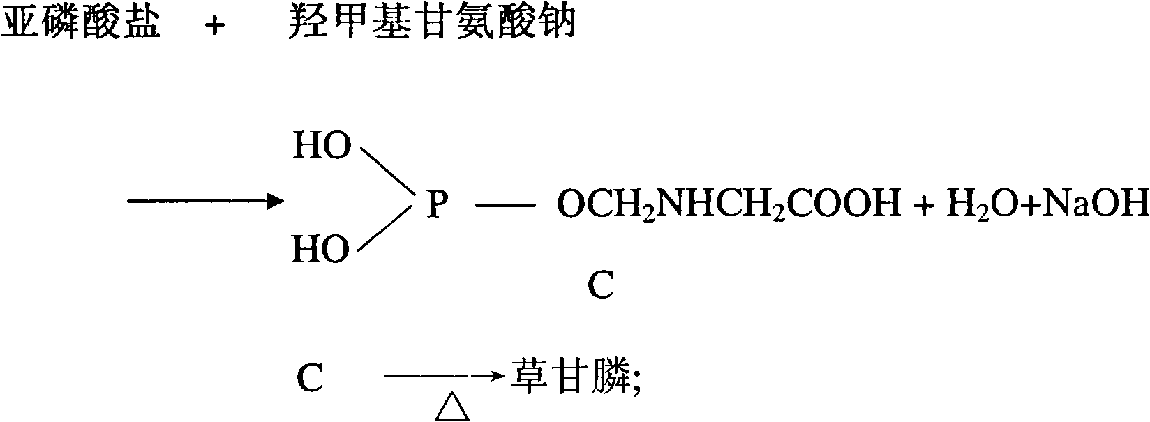 Application of phosphine or hypophosphite or phosphate in preparation of glyphosate