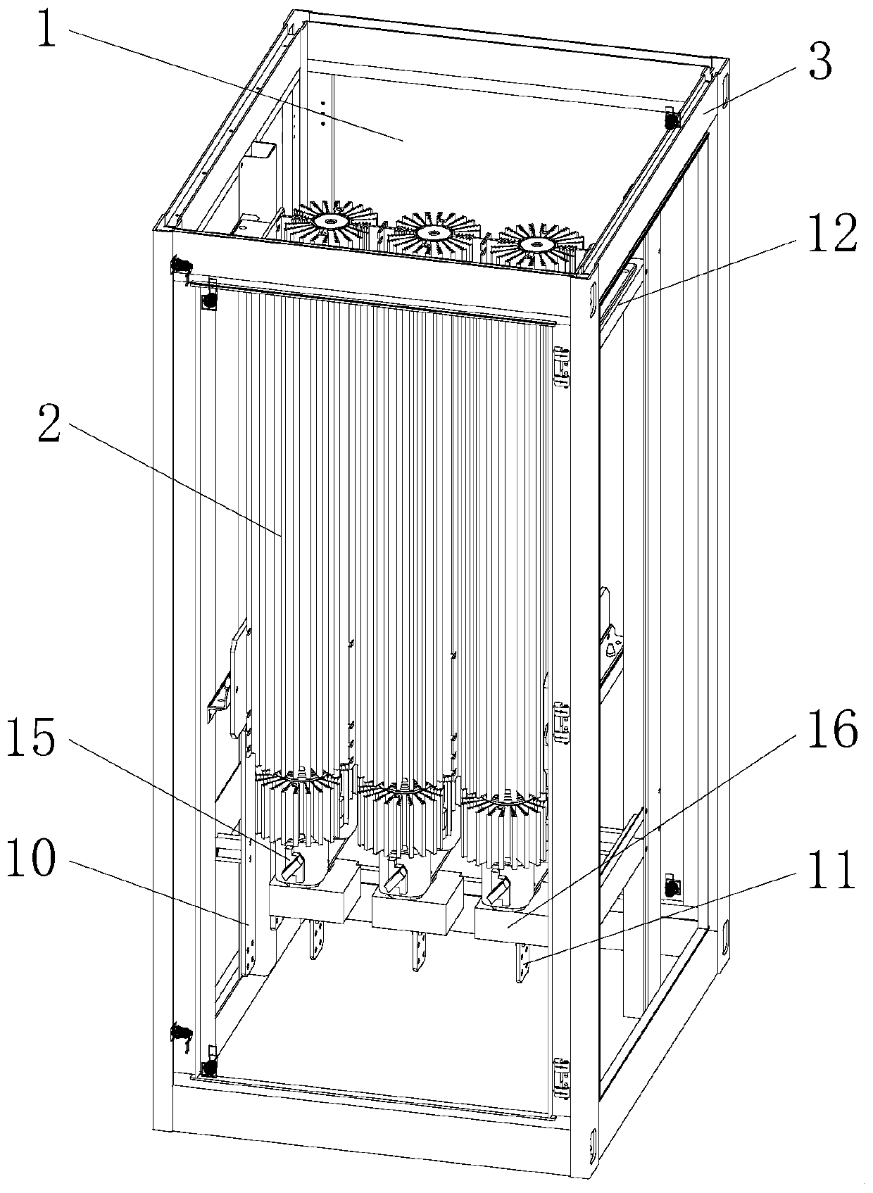 Sectional bar evaporation condenser type self-cooling rectification cabinet