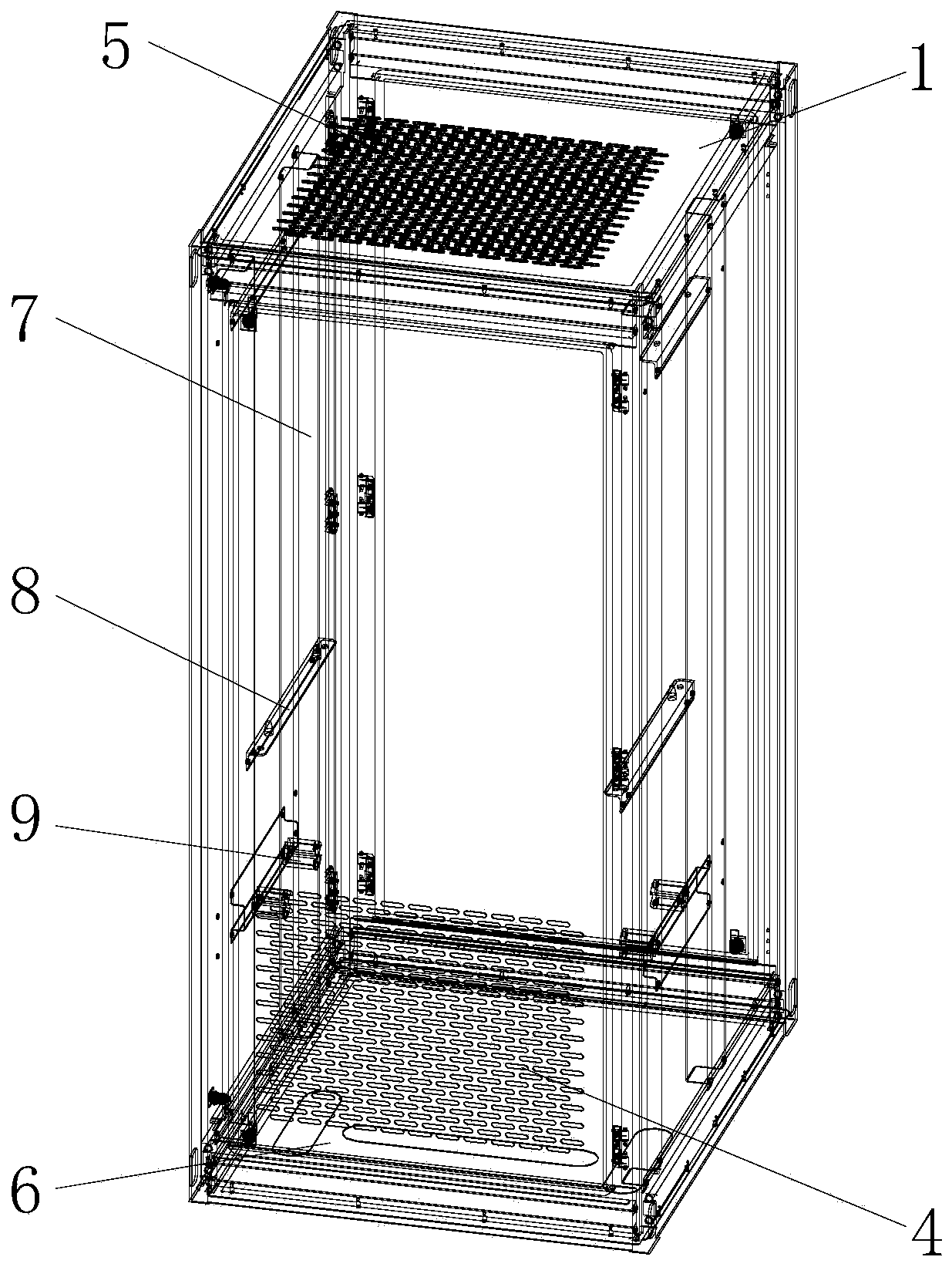 Sectional bar evaporation condenser type self-cooling rectification cabinet