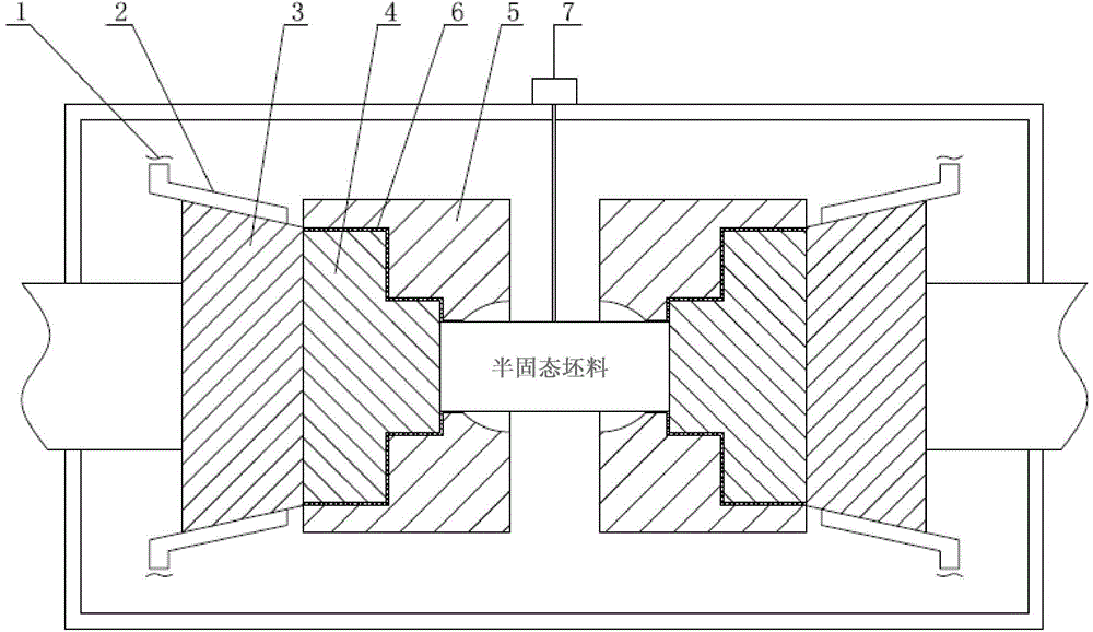 High-melting-point alloy thixoforming device and forming process