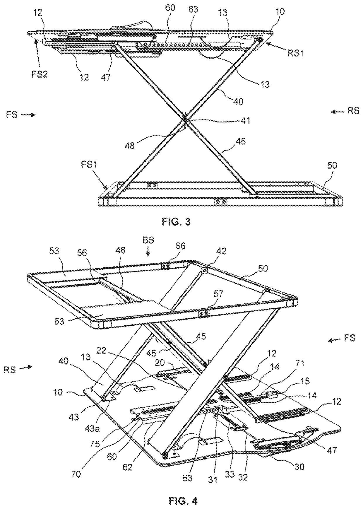 Height adjustable desk for placing on an existing desktop